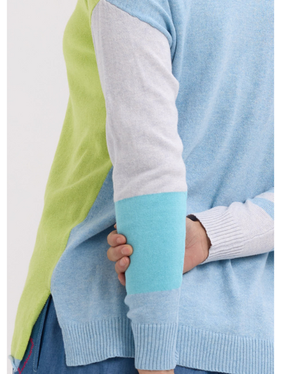 Zaket & Plover Ladder Stripe V Baby Blue Detail