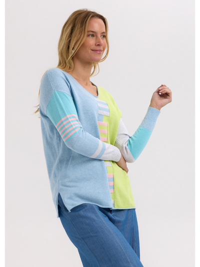 Zaket & Plover Ladder Stripe V Baby Blue Side