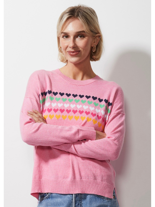 Zaket & Plover Lovestruck Jumper Pink Front