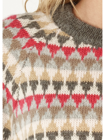 Zaket & Plover Mohair Fairisle Jumper Charcoal Detail