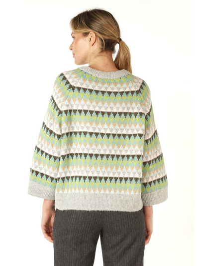 Zaket & Plover Mohair Fairisle Jumper Marl Back