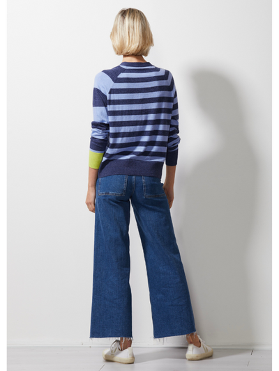 Zaket & Plover Multi Stripe Cardi Denim Back