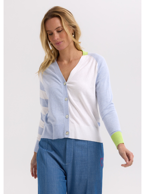 Zaket & Plover Split Cardi Sky Front