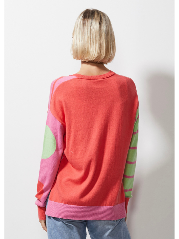 Zaket & Plover Spot on Stripes Jumper Melon Back