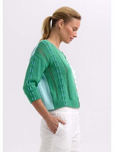 Zaket & Plover Thread Detail Cardi Apple Side