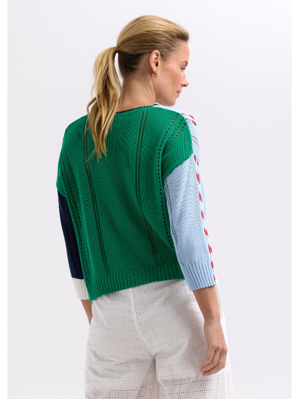 Zaket & Plover Thread Detail Cardi Blue Back