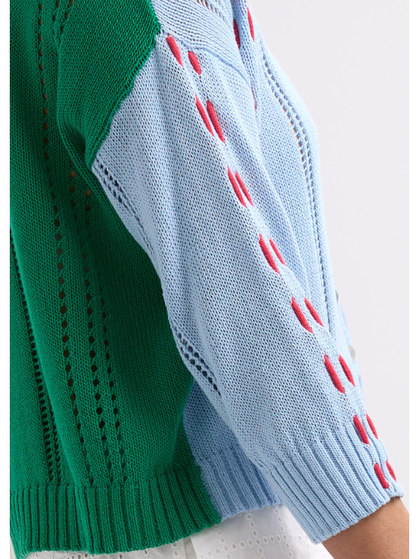 Zaket & Plover Thread Detail Cardi Blue Detail