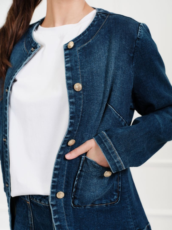 Zjoosh Florence Denim Jacket Indigo Detail