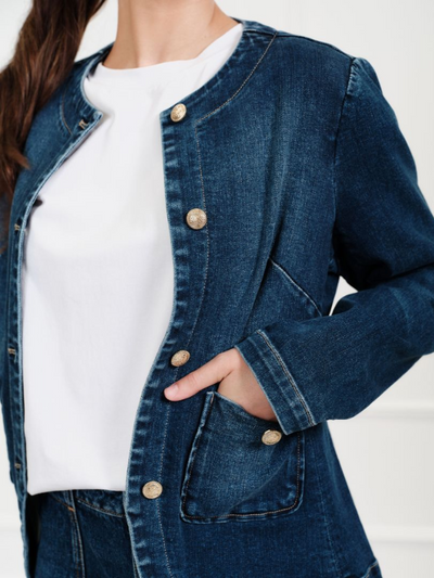 Zjoosh Florence Denim Jacket Indigo Detail