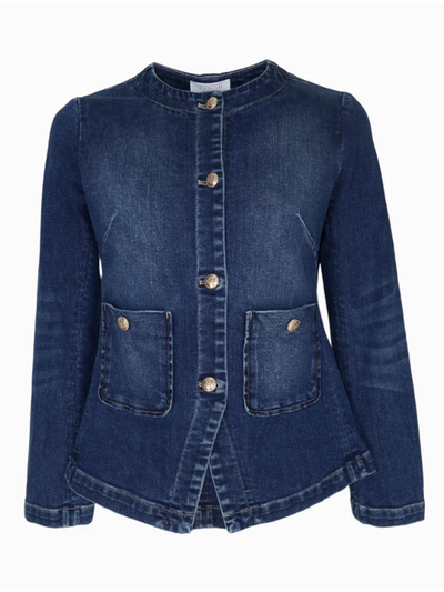 Zjoosh Florence Denim Jacket Indigo Flat Lay