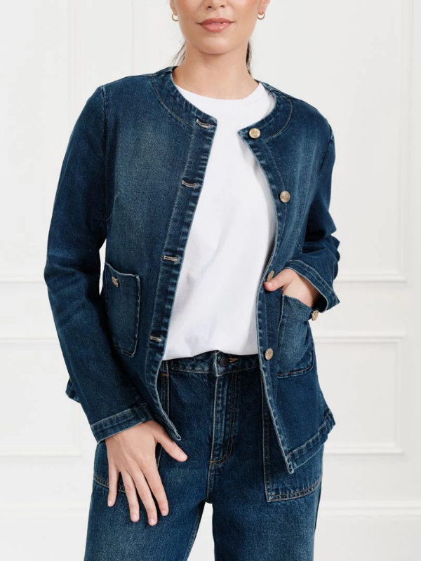 Zjoosh Florence Denim Jacket Indigo Front