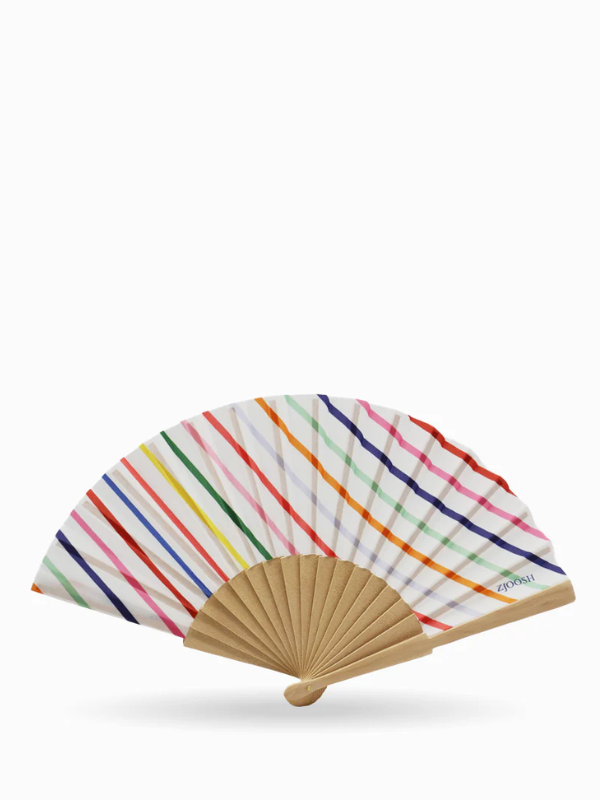 Zjoosh Hand Fan Coloured Stripes