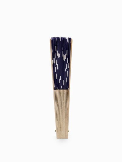 Zjoosh Hand Fan Navy and White Polka Dots