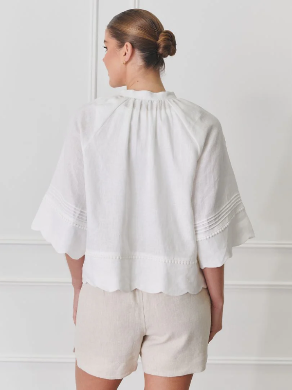 Zjoosh Harriet Linen Shacket White Back