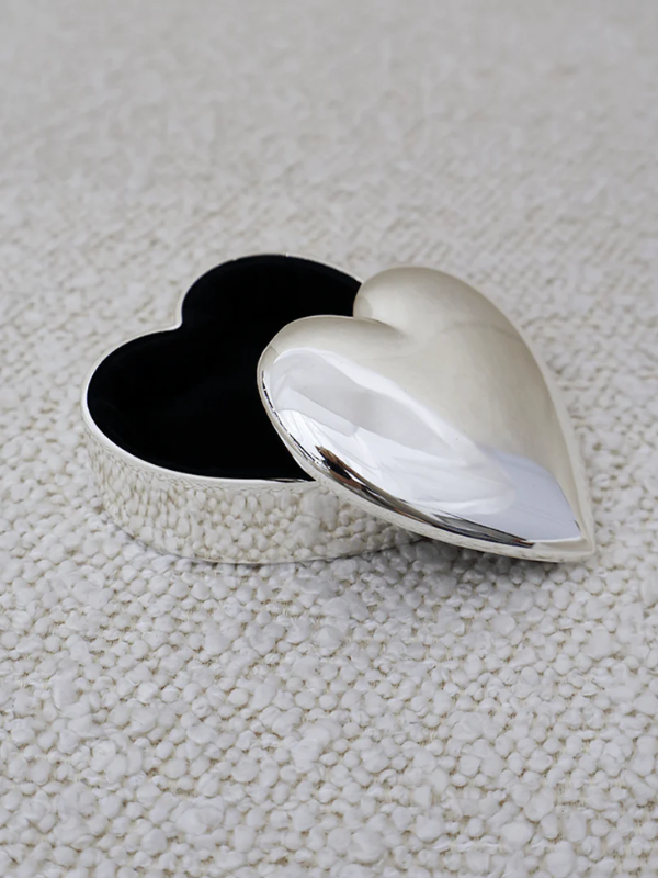 Zjoosh Heart Trinket Box Silver Plated (open)