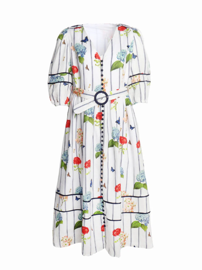 Zjoosh Jardinaire Linen Dress White Flat Lay