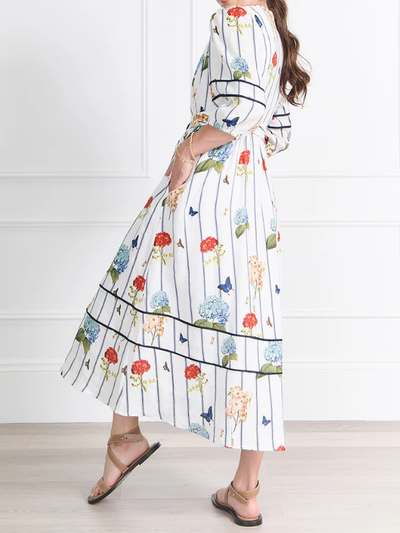 Zjoosh Jardinaire Linen Dress White Side