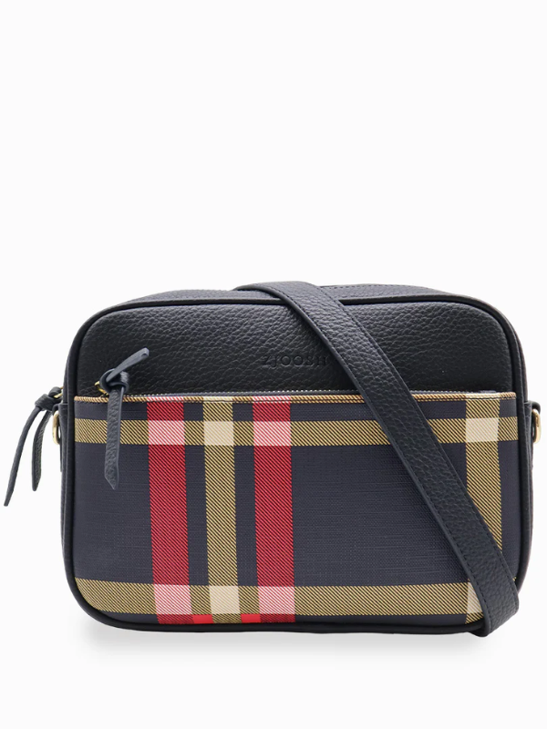 Zjoosh Leah Check Cross Body Bag Navy