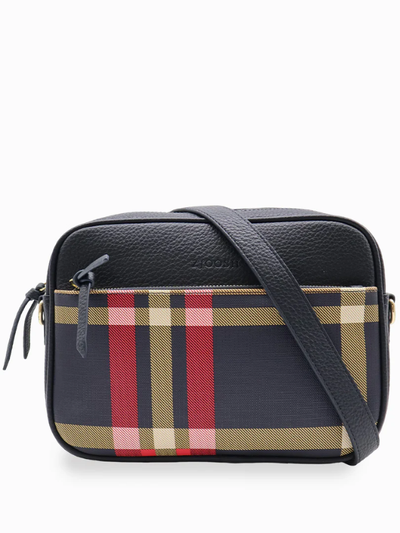 Zjoosh Leah Check Cross Body Bag Navy