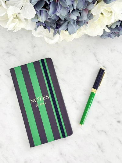 Zjoosh Paige Journal Navy & Green Stripe
