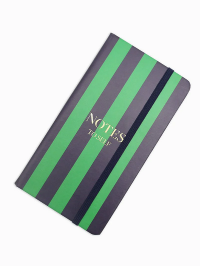 Zjoosh Paige Journal Navy & Green Stripe
