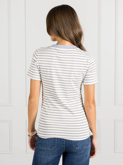 Zjoosh Paris Striped Tee Cloud