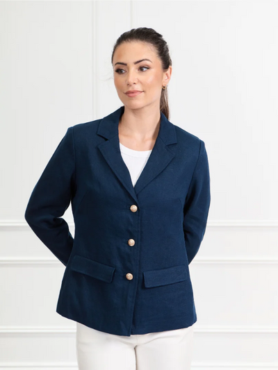 Zjoosh Peta Linen Jacket Navy Front