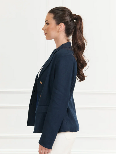 Zjoosh Peta Linen Jacket Navy Side