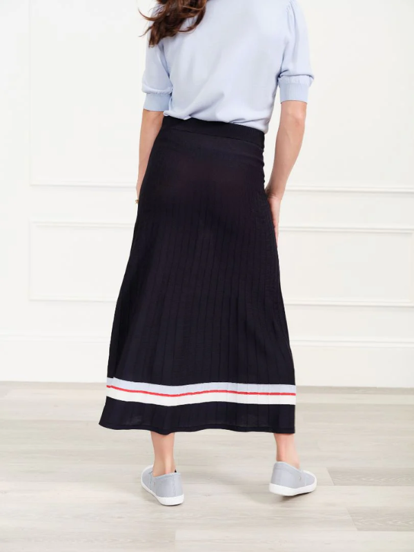 Zjoosh Sunray Stripe Knit Skirt Navy Back