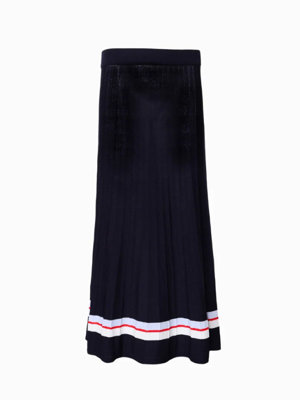Zjoosh Sunray Stripe Knit Skirt Navy Flat Lay