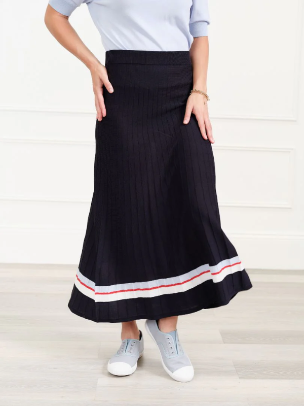 Zjoosh Sunray Stripe Knit Skirt Navy Front