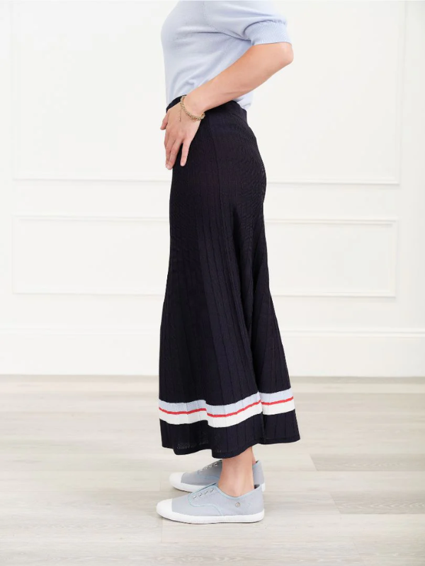 Zjoosh Sunray Stripe Knit Skirt Navy Side