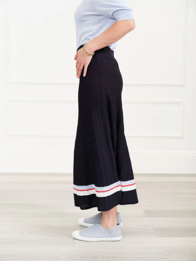 Zjoosh Sunray Stripe Knit Skirt Navy Side