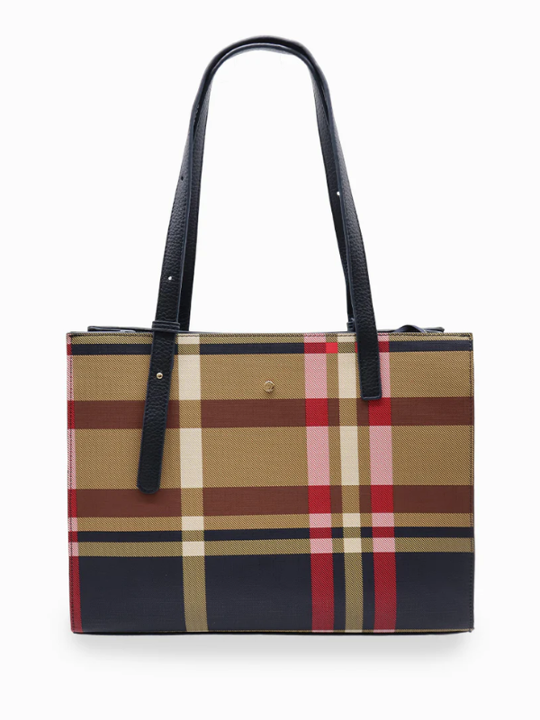 Zjoosh The Sutton Check Tote Navy