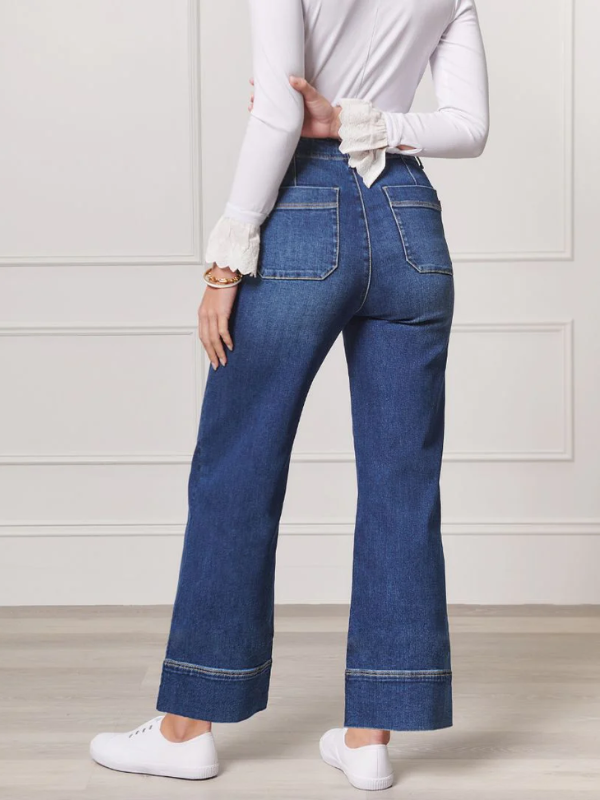 Zjoosh Wanda Long Leg Denim Jeans Indigo Back