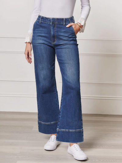 Zjoosh Wanda Long Leg Denim Jeans Indigo Front