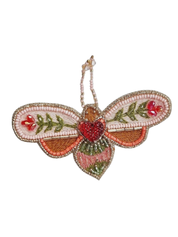 Zoda Accessories Beaded Bee Brooch Pink