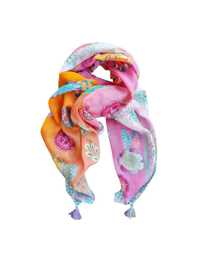 Zoda Accessories Cotton Scarf Orange & Pink