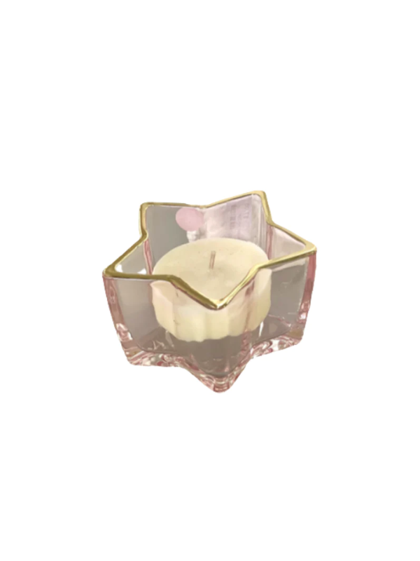 Flair Gifts Tea Light Holder Star Pink & Gold